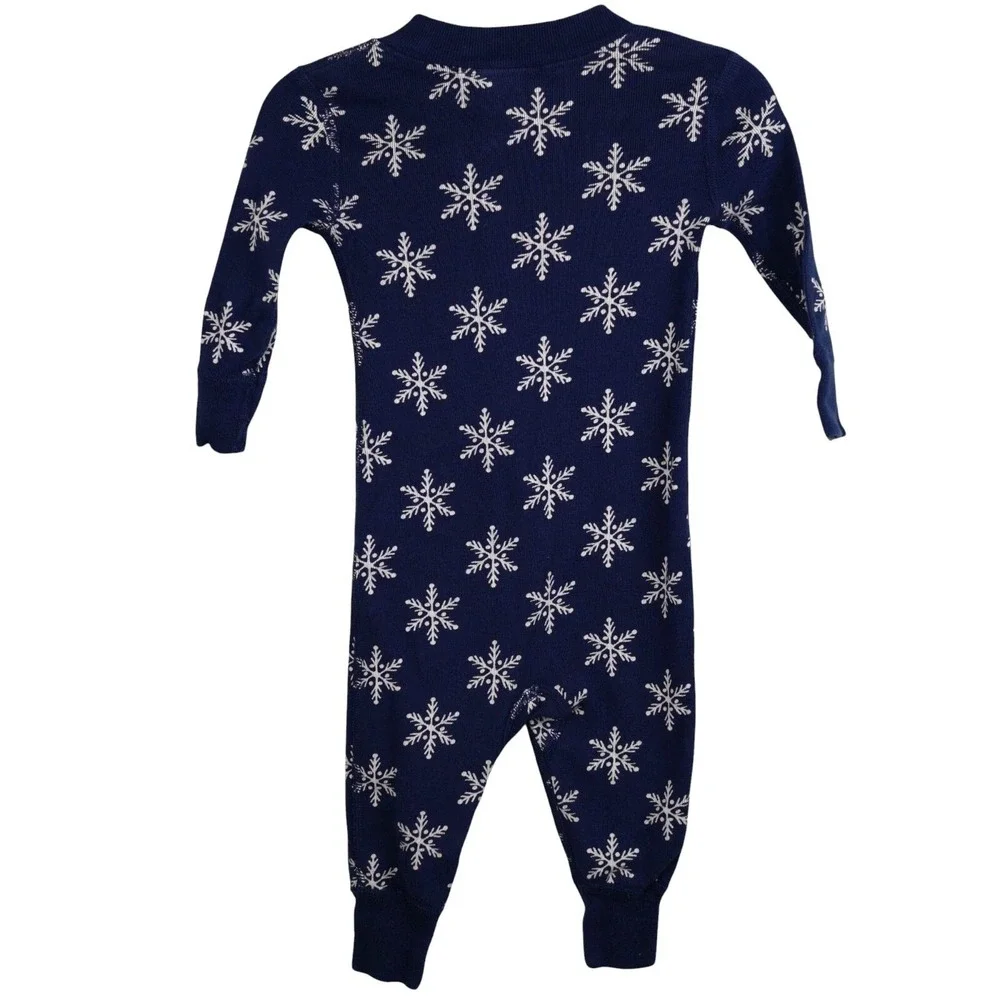 Hanna Andersson Baby Snowflake Print Organic Cotton Footless‎ Pajamas 3-6 Months